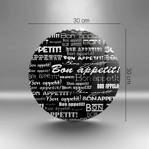 Chopping board glass Kitchen text Bon Appetit