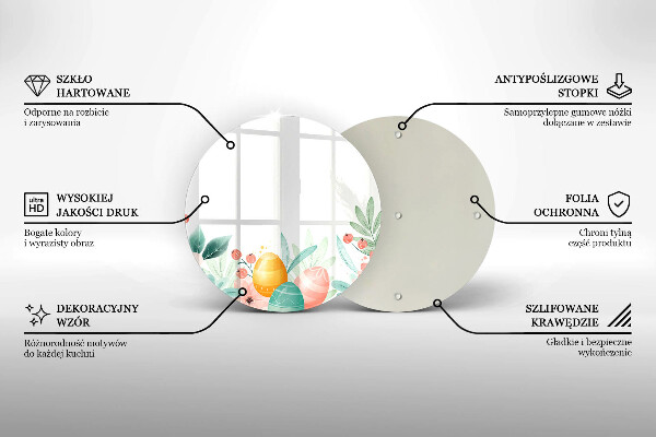 Chopping board glass Easter eggs