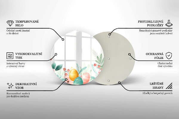 Chopping board glass Easter eggs