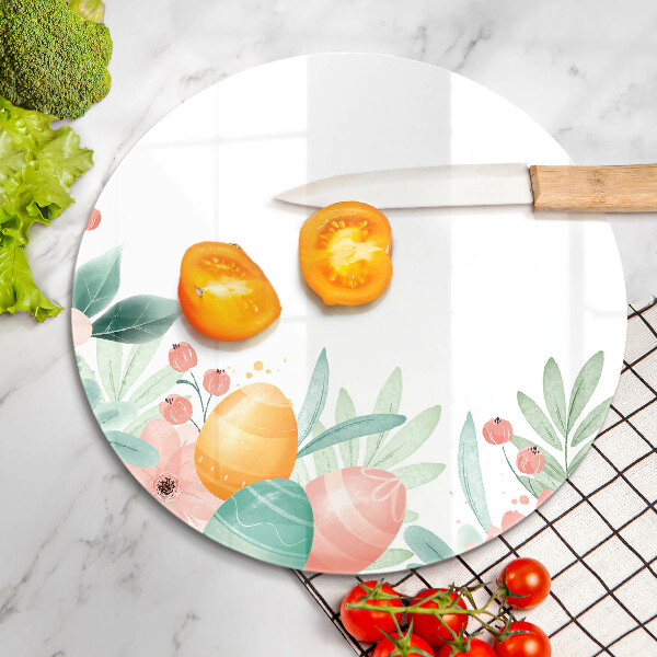Chopping board glass Easter eggs