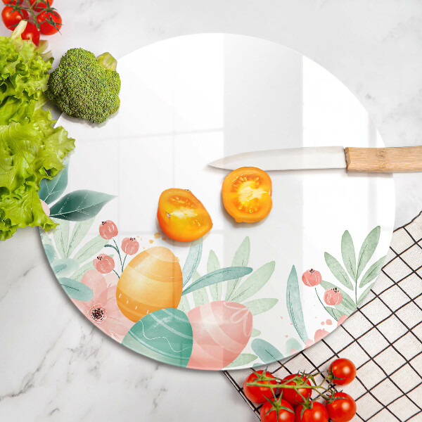 Chopping board glass Easter eggs