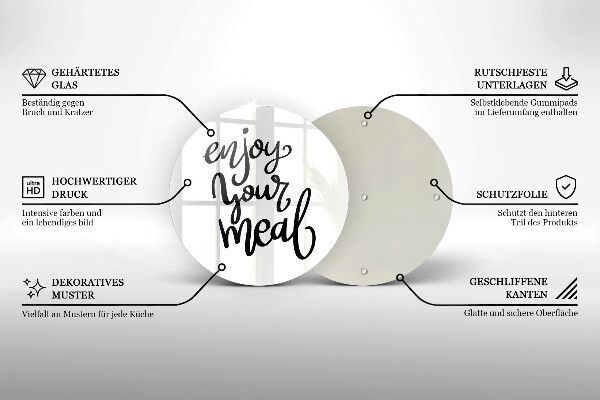 Chopping board The inscription Enjoy Yout Meal