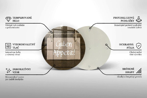 Chopping board glass GUTEN APETIT inscription boards