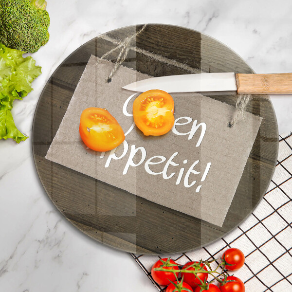 Chopping board glass GUTEN APETIT inscription boards