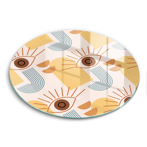 Chopping board glass Boho pattern eyes