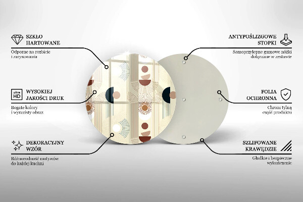 Chopping board glass Boho shapes geometry