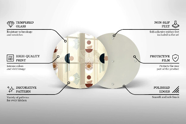 Chopping board glass Boho shapes geometry