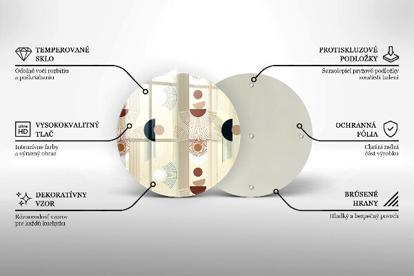 Chopping board glass Boho shapes geometry