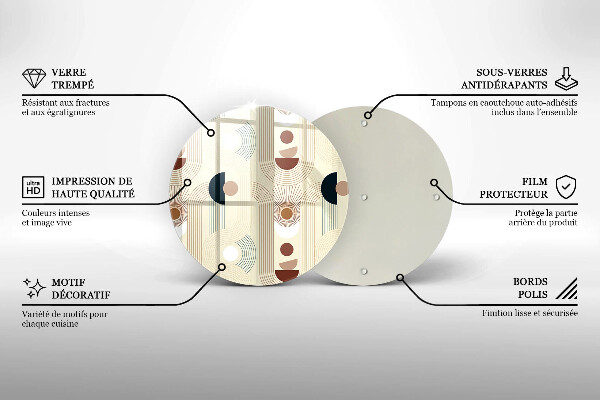 Chopping board glass Boho shapes geometry