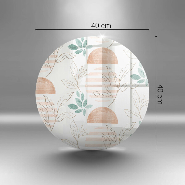 Chopping board glass Boho pattern leaves