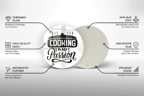 Chopping board glass Cooking is my passion