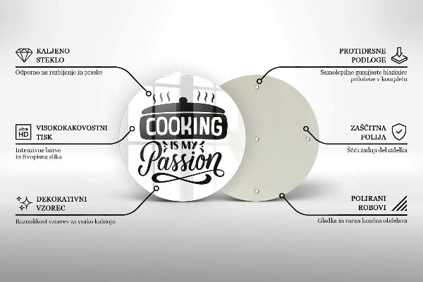 Chopping board glass Cooking is my passion