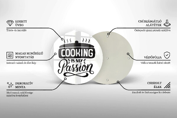 Chopping board glass Cooking is my passion