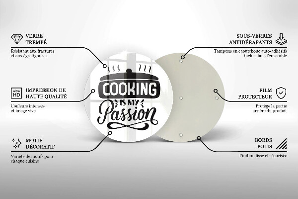 Chopping board glass Cooking is my passion