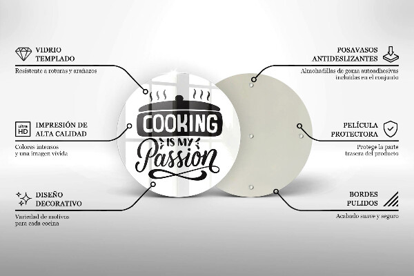 Chopping board glass Cooking is my passion