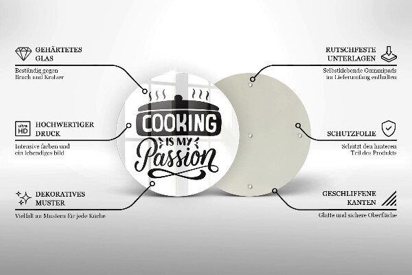 Chopping board glass Cooking is my passion