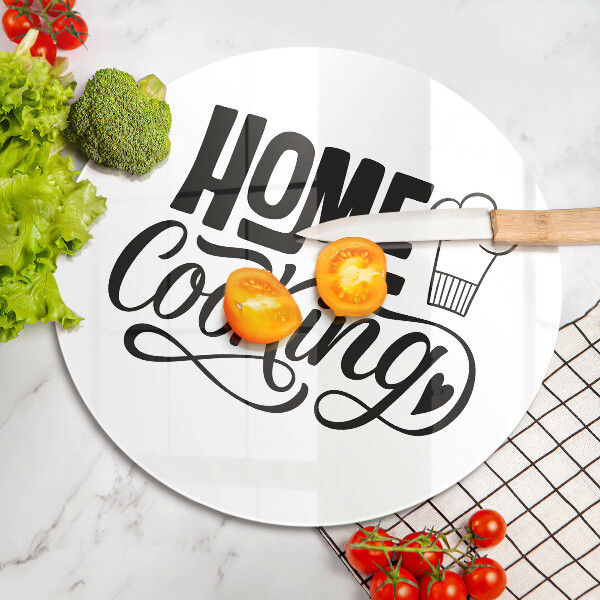 Chopping board glass Home Cooking inscription