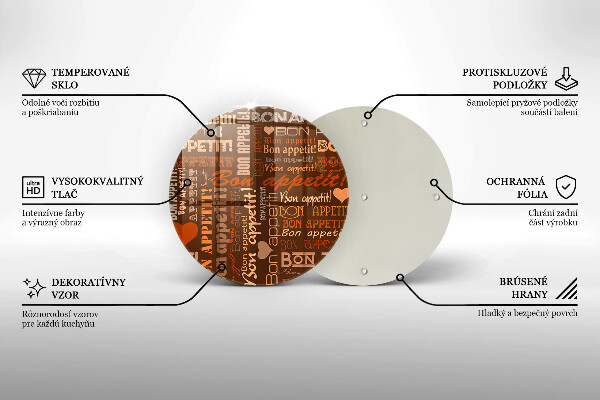 Chopping board glass Text Bon Appetit