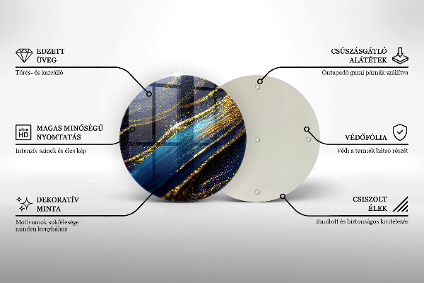 Chopping board Navy blue abstraction