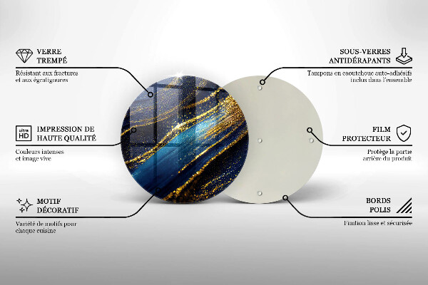 Chopping board Navy blue abstraction