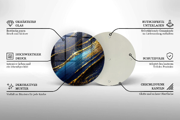 Chopping board Navy blue abstraction