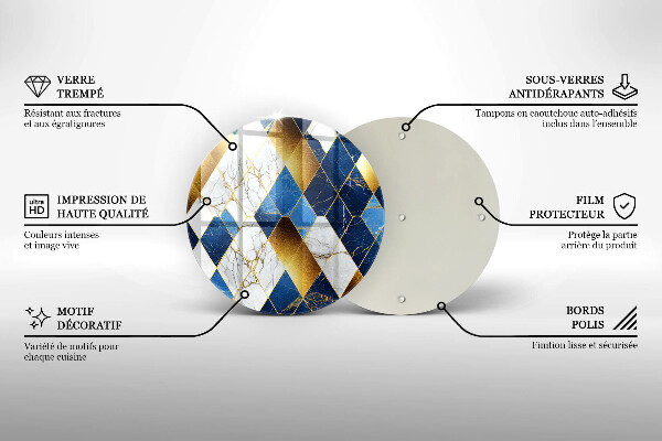 Chopping board Golden Rombs Marble