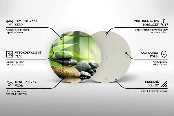 Chopping board Zen bamboo stones