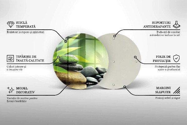 Chopping board Zen bamboo stones