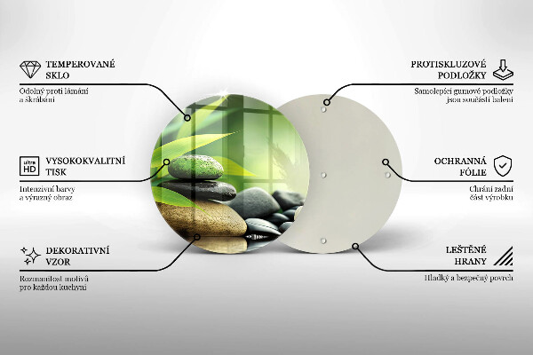 Chopping board Zen bamboo stones