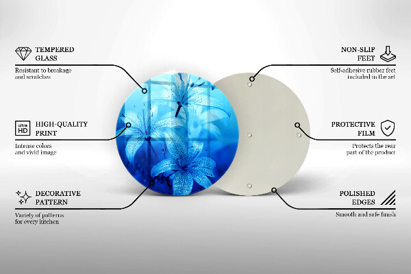 Chopping board Blue flowers