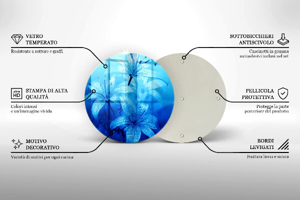 Chopping board Blue flowers