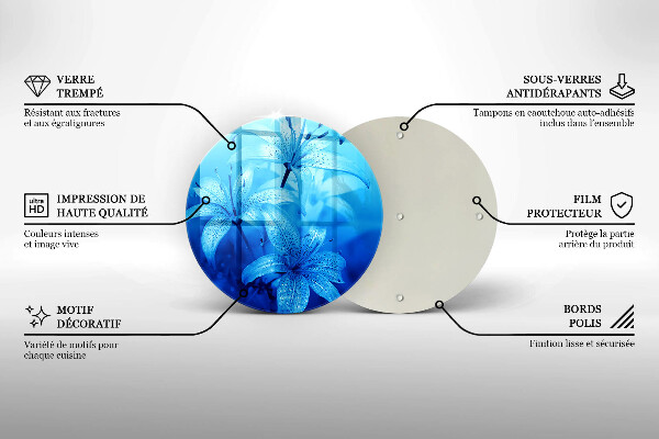 Chopping board Blue flowers