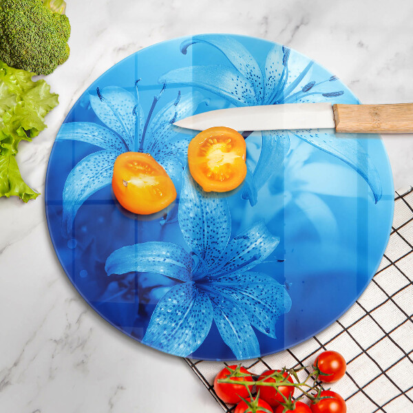 Chopping board Blue flowers