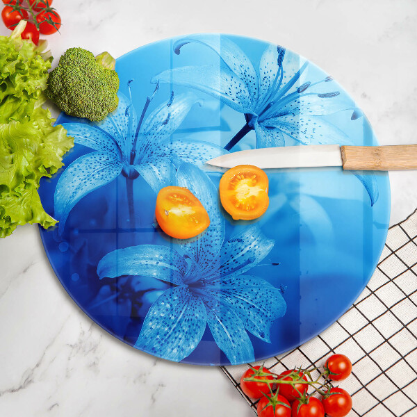 Chopping board Blue flowers