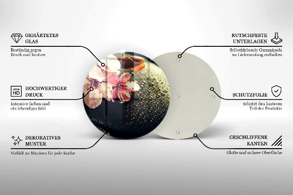 Chopping board Flowers stones zen