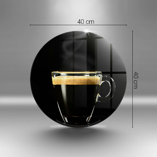 Chopping board A glass of black coffee