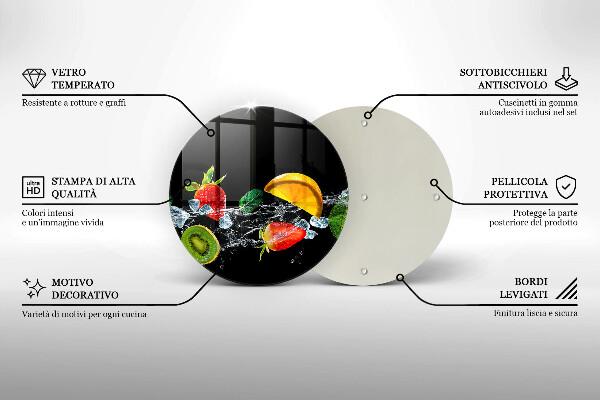 Chopping board Fruits in water