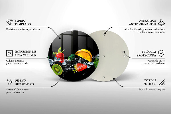 Chopping board Fruits in water