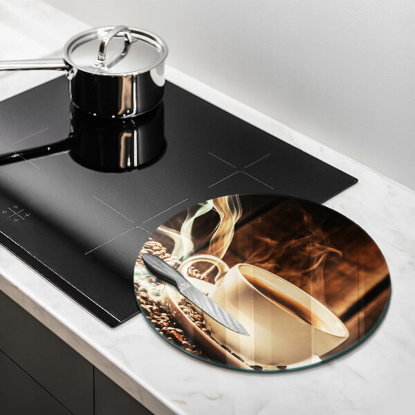 Chopping board Cup and coffee beans