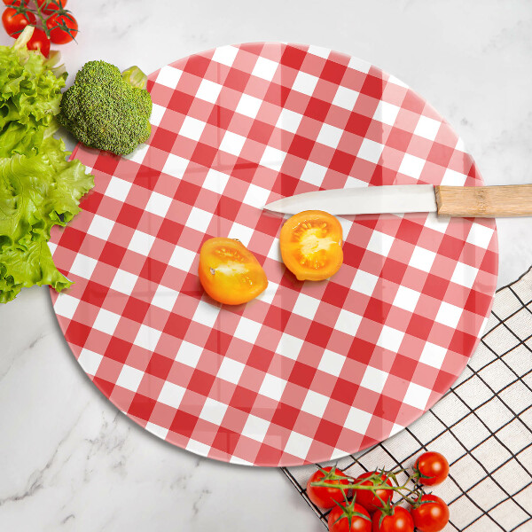 Chopping board Red white grille