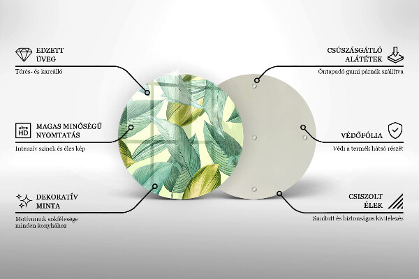 Chopping board Green tropical leaves