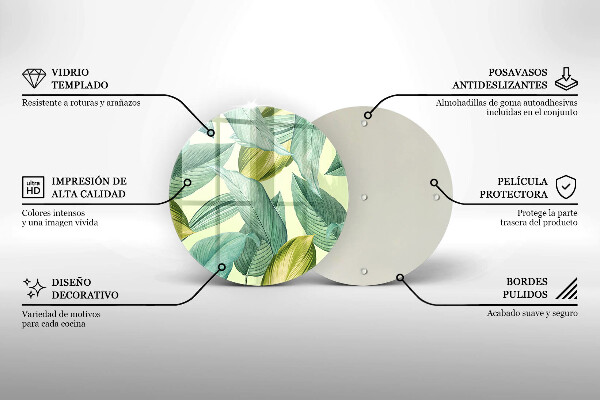 Chopping board Green tropical leaves