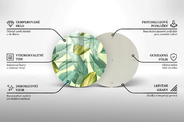 Chopping board Green tropical leaves