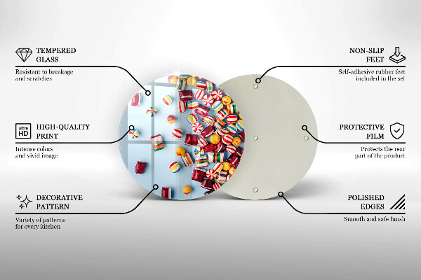 Chopping board Colorful candies