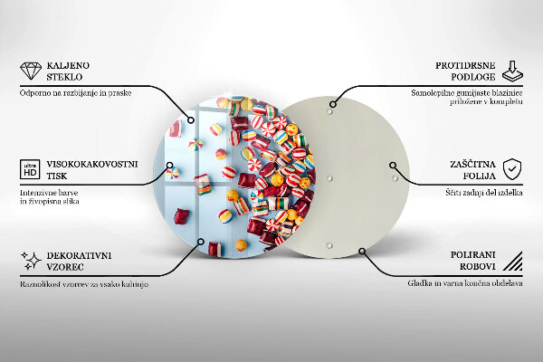 Chopping board Colorful candies