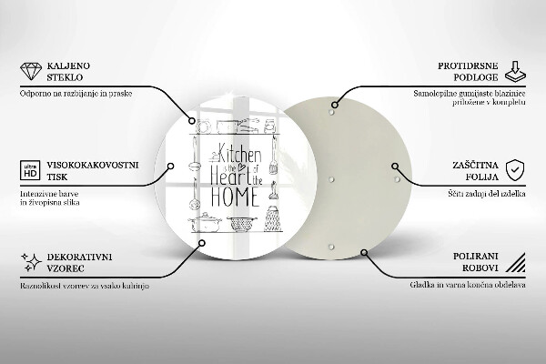 Chopping board glass Inscription, sentence