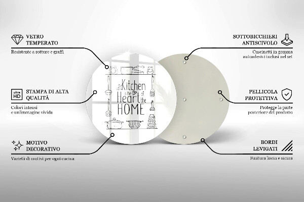 Chopping board glass Inscription, sentence