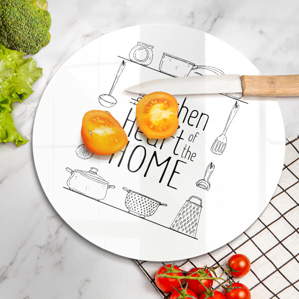 Chopping board glass Inscription, sentence