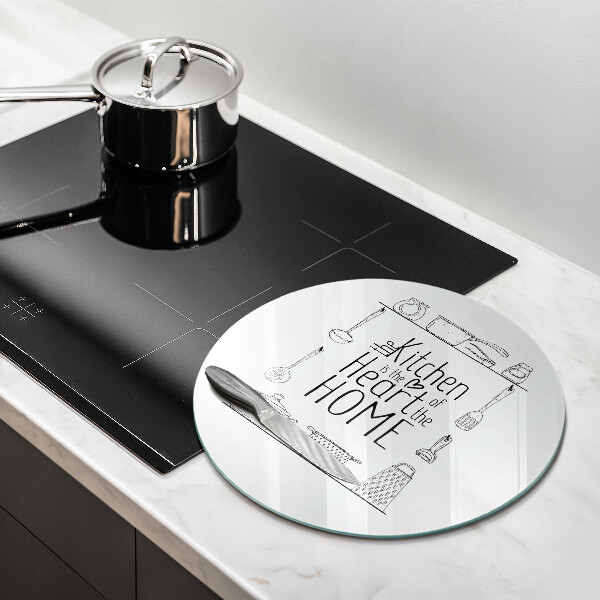 Chopping board glass Inscription, sentence