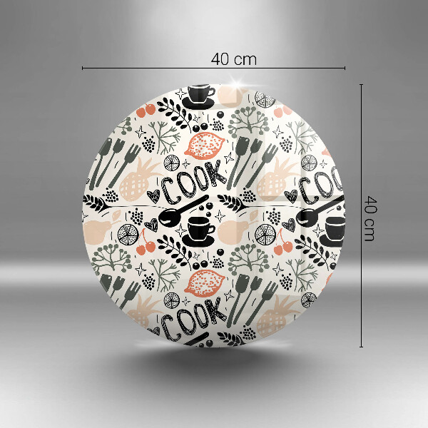 Chopping board glass Drawing kitchen theme